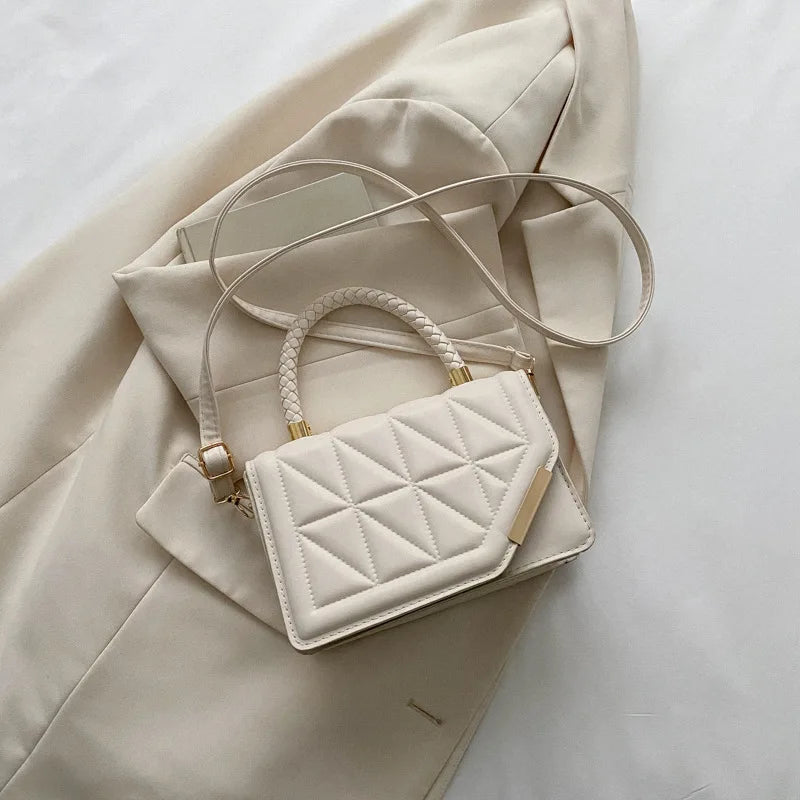 Chic 2024 Plaid PU Leather Crossbody Bag for Women - Stylish Designer Shoulder Handbag