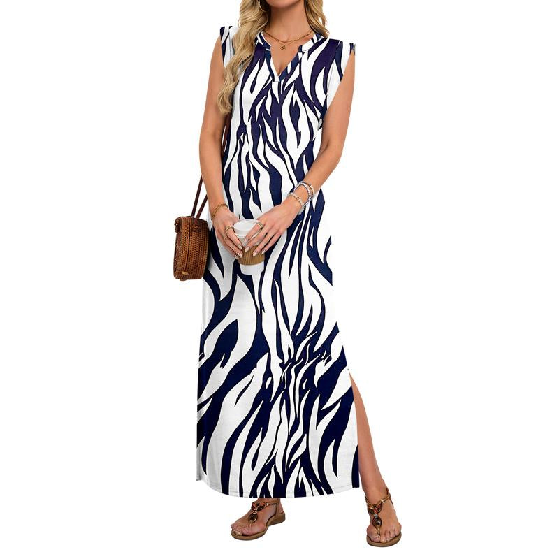 AUSELILY Summer Dresses for Women 2026 Wrink Free Beach Vacation Dress Sundresses Ladies Tropical Pockets Maxi Dress