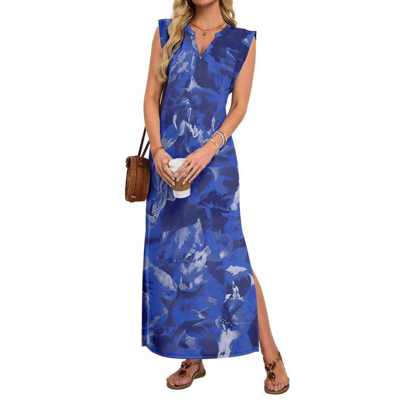 AUSELILY Summer Dresses for Women 2026 Wrink Free Beach Vacation Dress Sundresses Ladies Tropical Pockets Maxi Dress