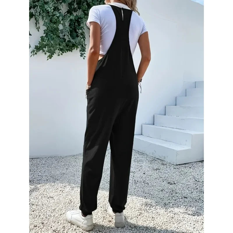 Chic & Comfy Plus Size Wide Leg Jumpsuit for Women - 1XL-5XL, Summer Essential with Pockets!