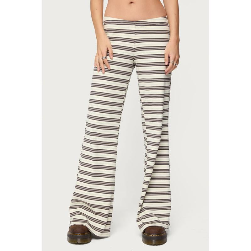 Avalie Striped Ribbed Pants