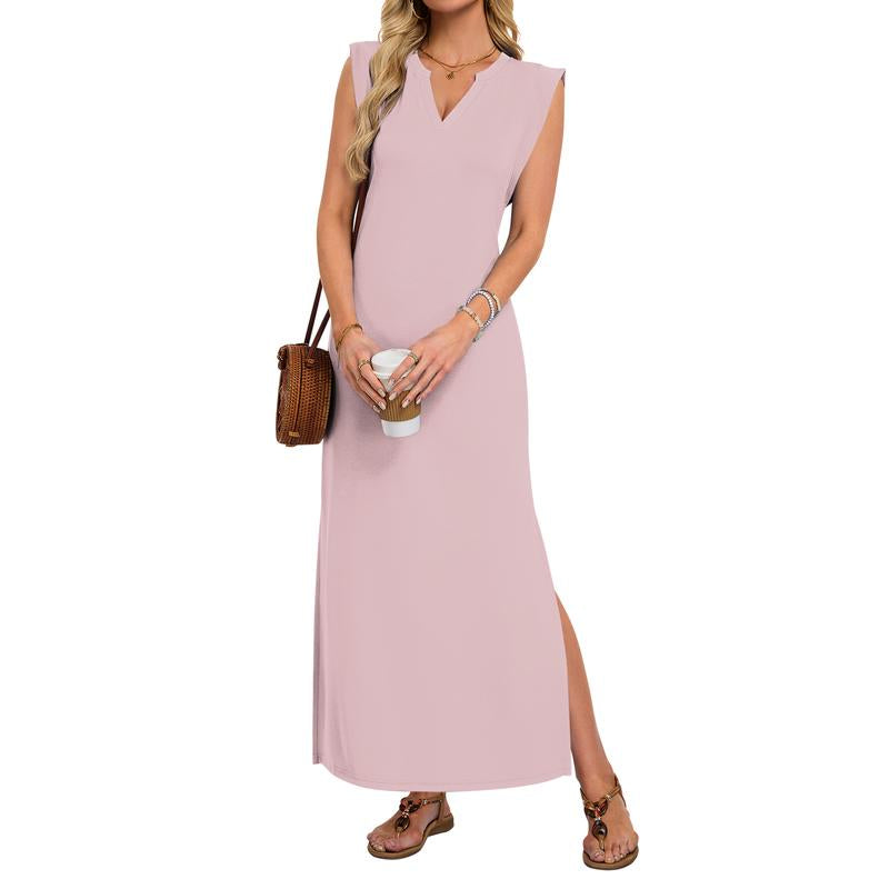 AUSELILY Summer Dresses for Women 2026 Wrink Free Beach Vacation Dress Sundresses Ladies Tropical Pockets Maxi Dress