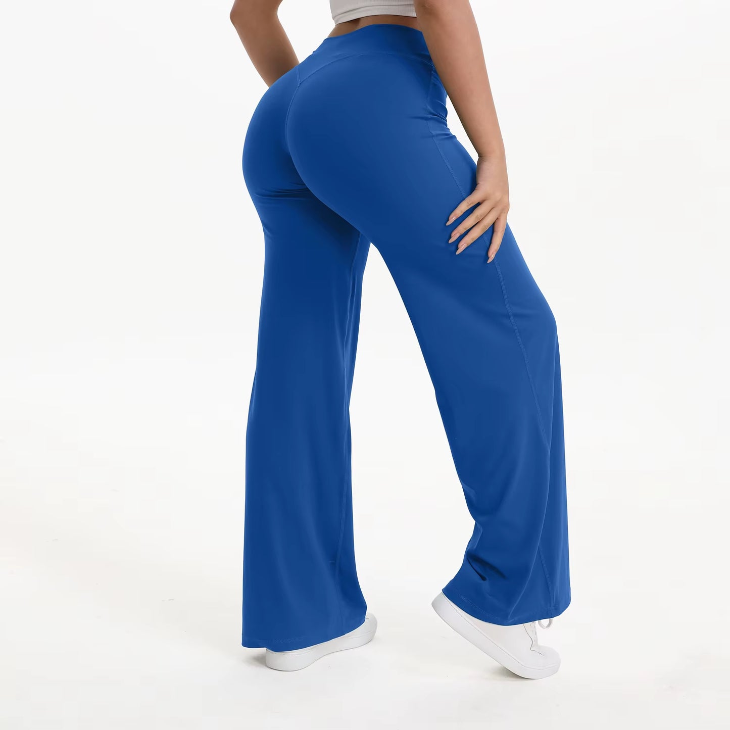 Women's Mid-Waist Yoga Pants - Softmotion Straight Leg Leggings for Pilates, Running & Gym Activities