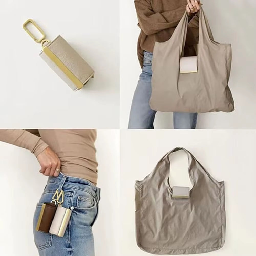 Compact Eco-Friendly Mini Keychain Tote Bag - Expandable & Reusable for Travel!