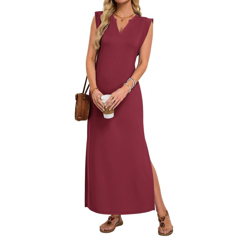 AUSELILY Summer Dresses for Women 2026 Wrink Free Beach Vacation Dress Sundresses Ladies Tropical Pockets Maxi Dress