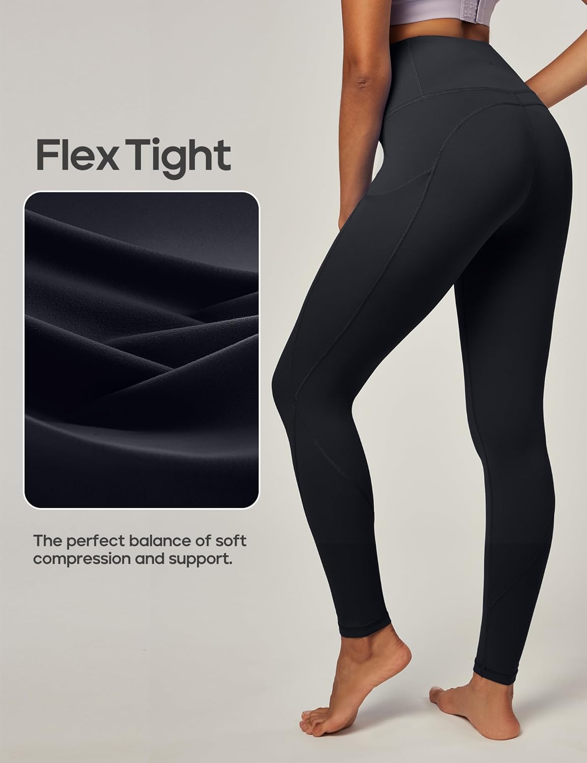 IUGA Leggings with Pockets for Women High Waisted Yoga Pants Women Tummy Control Workout Compression Running Leggings