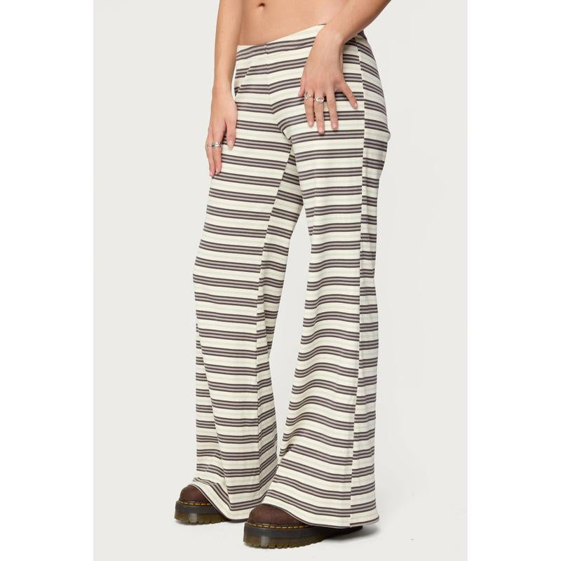 Avalie Striped Ribbed Pants