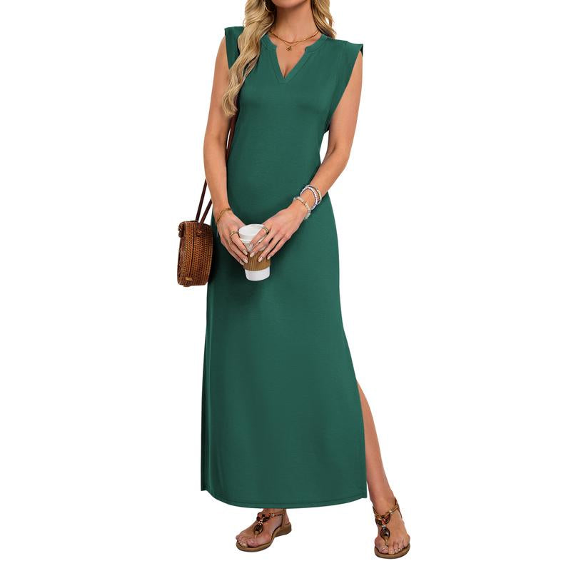 AUSELILY Summer Dresses for Women 2026 Wrink Free Beach Vacation Dress Sundresses Ladies Tropical Pockets Maxi Dress