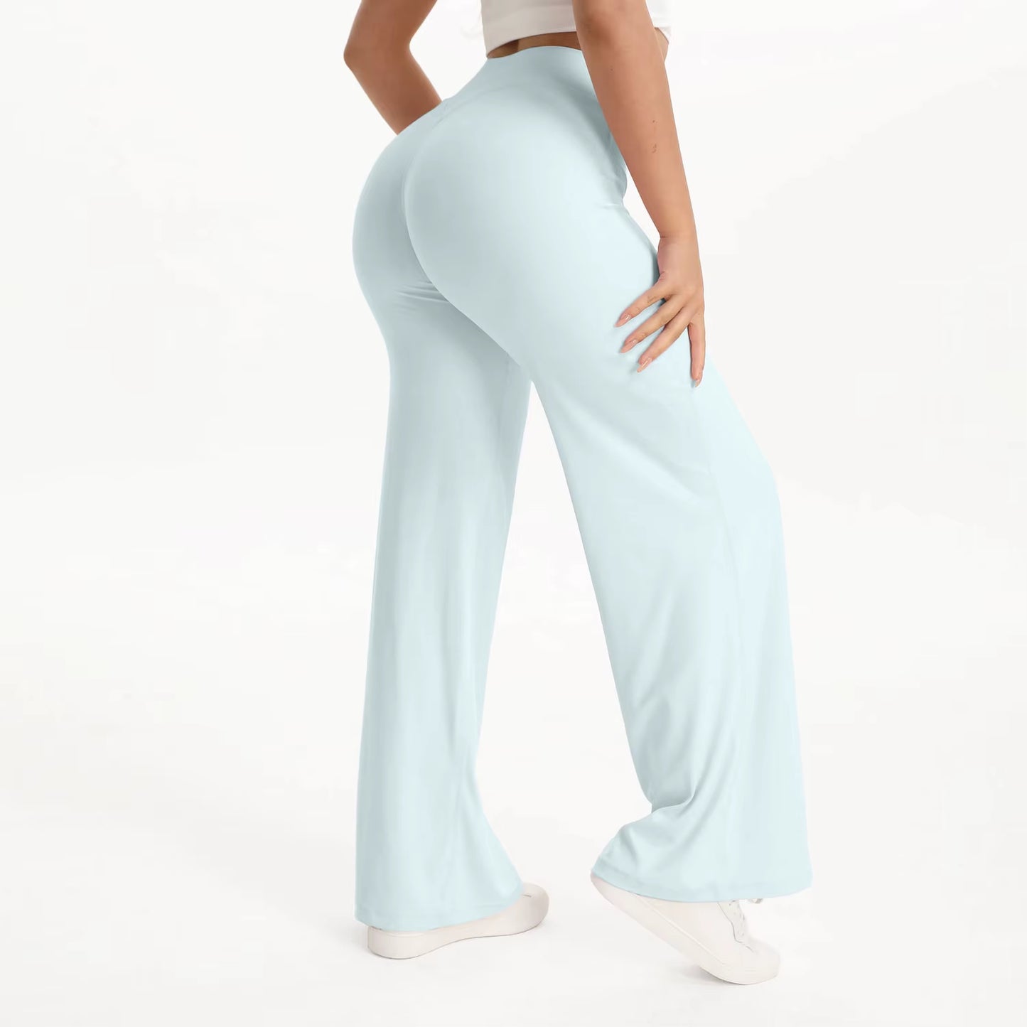 Women's Mid-Waist Yoga Pants - Softmotion Straight Leg Leggings for Pilates, Running & Gym Activities
