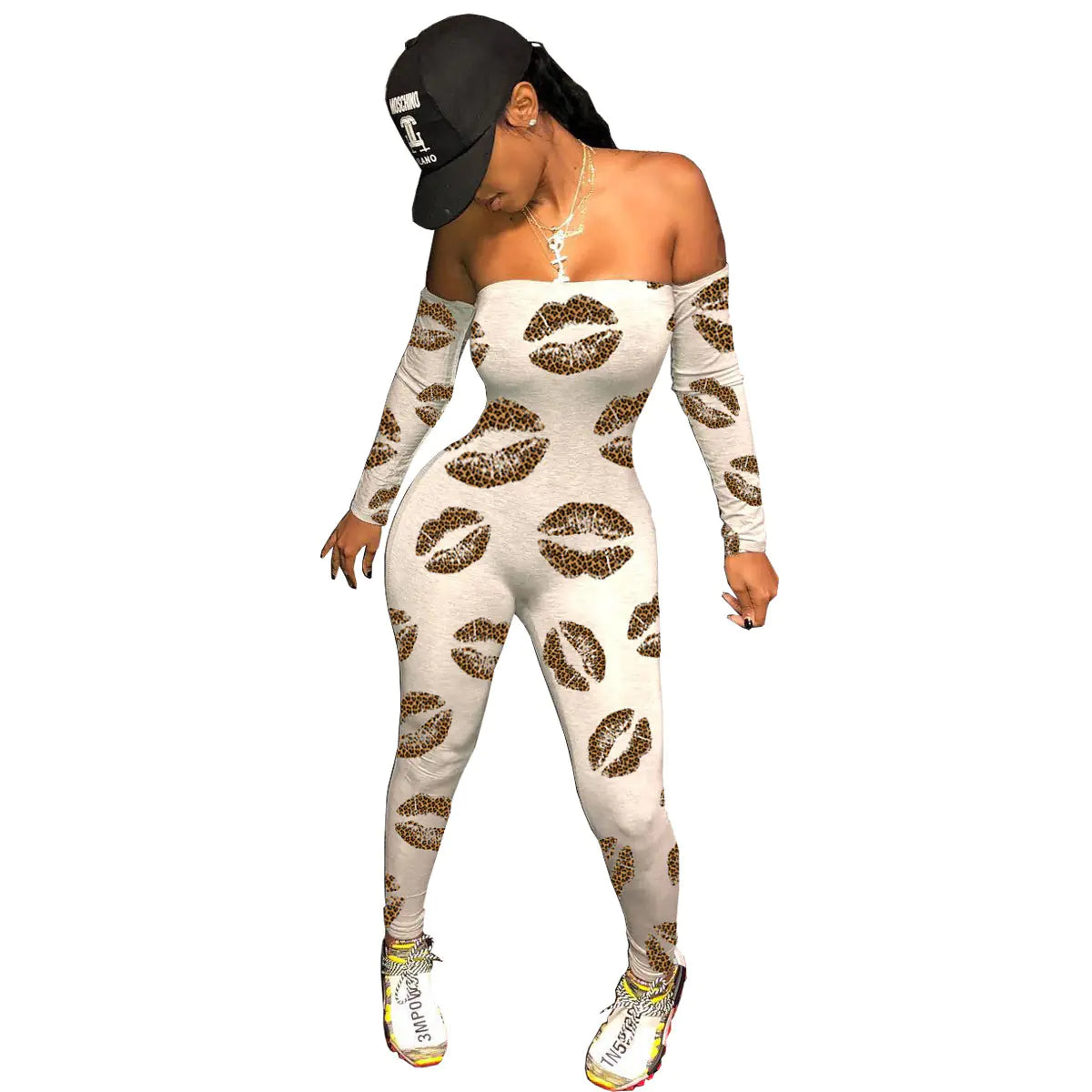 Strapless Printed One-Piece Trousers for Women