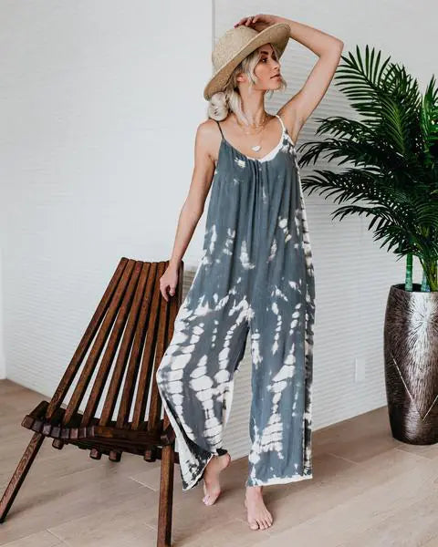 Summer Boho Tie-Dye Jumpsuit