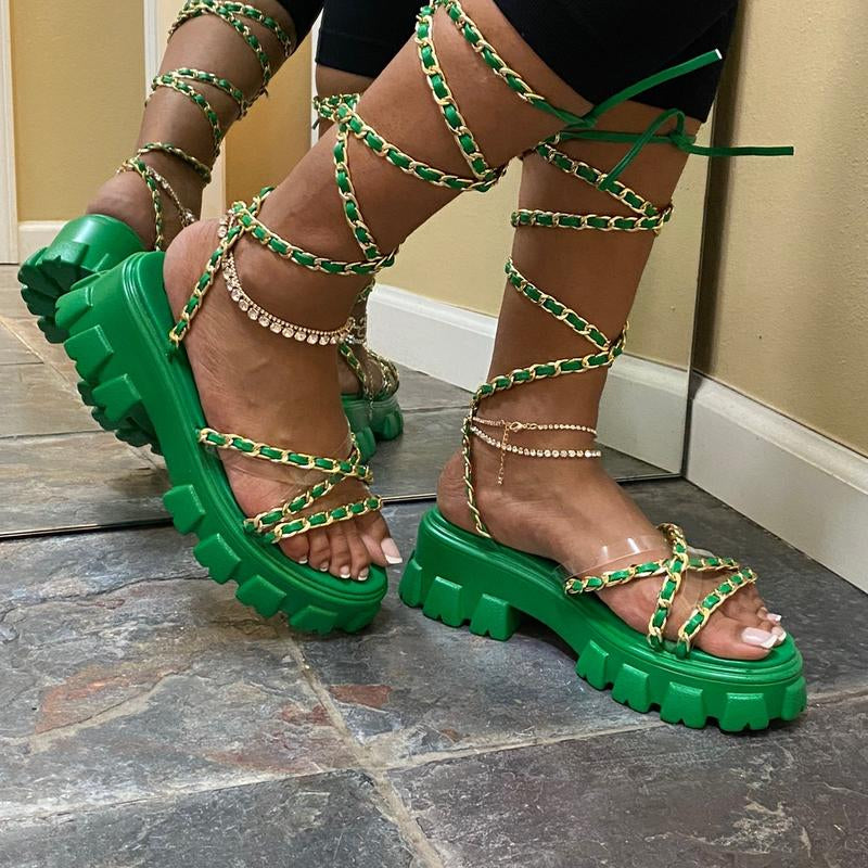 Jessy Sandals Green