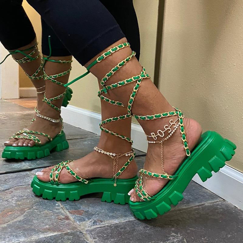 Jessy Sandals Green