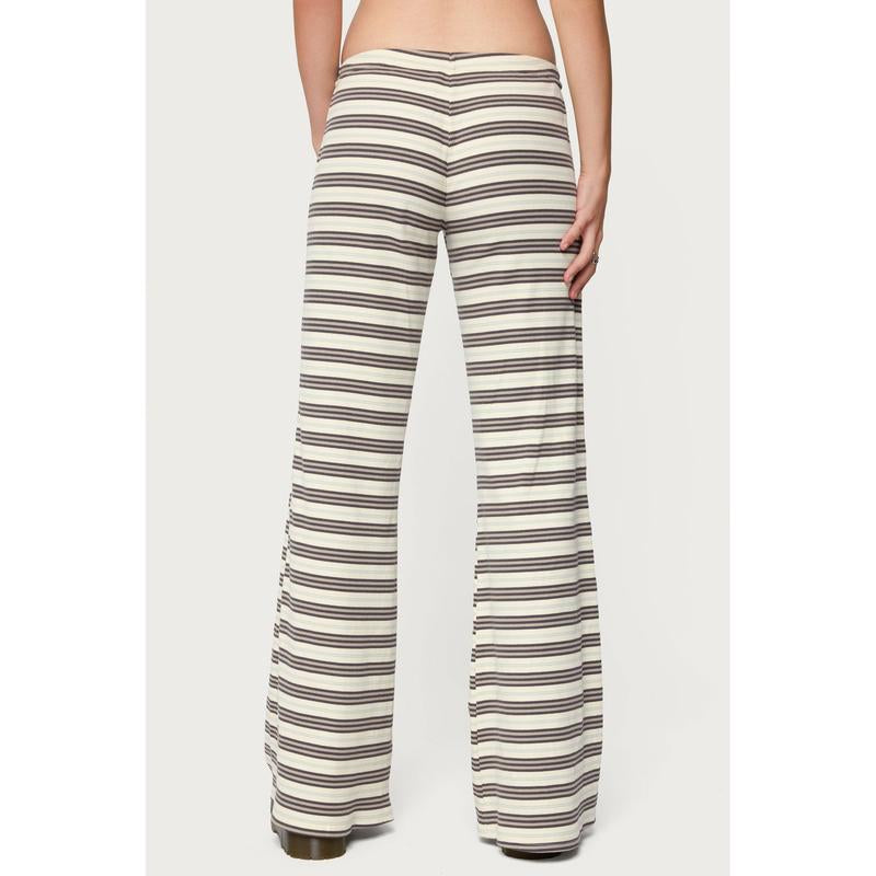 Avalie Striped Ribbed Pants