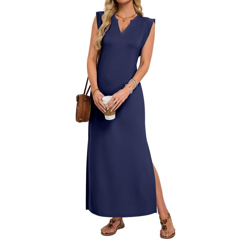 AUSELILY Summer Dresses for Women 2026 Wrink Free Beach Vacation Dress Sundresses Ladies Tropical Pockets Maxi Dress