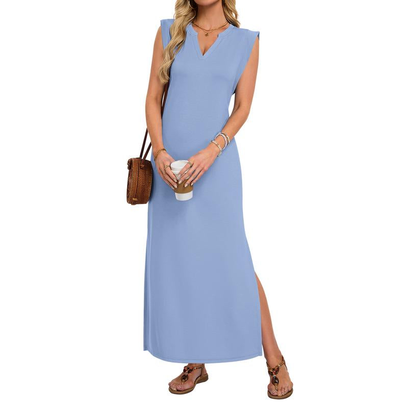 AUSELILY Summer Dresses for Women 2026 Wrink Free Beach Vacation Dress Sundresses Ladies Tropical Pockets Maxi Dress