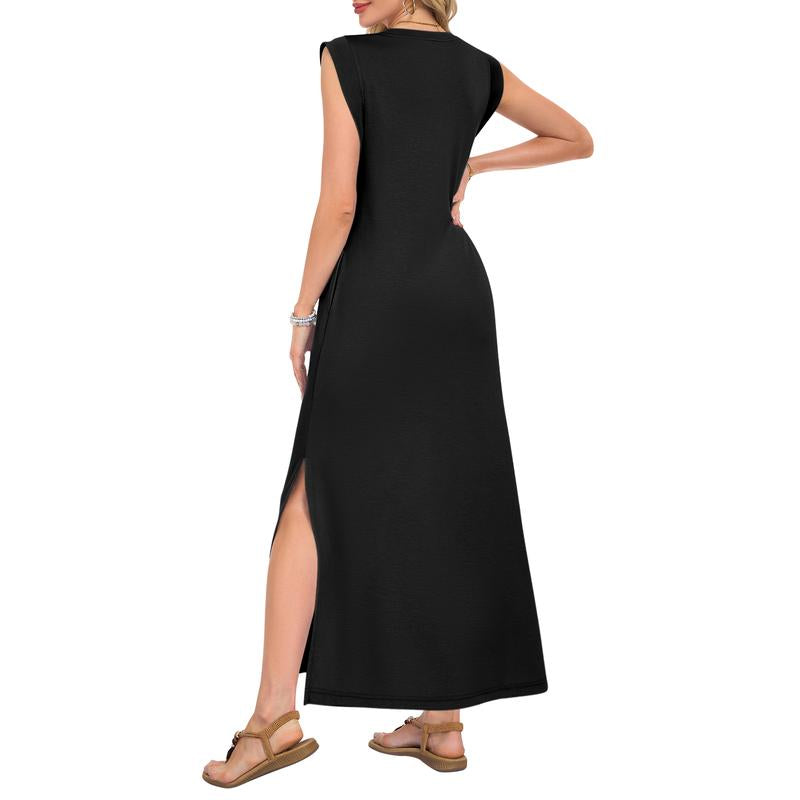 AUSELILY Summer Dresses for Women 2026 Wrink Free Beach Vacation Dress Sundresses Ladies Tropical Pockets Maxi Dress