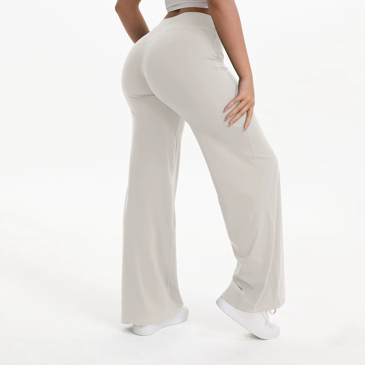 Women's Mid-Waist Yoga Pants - Softmotion Straight Leg Leggings for Pilates, Running & Gym Activities