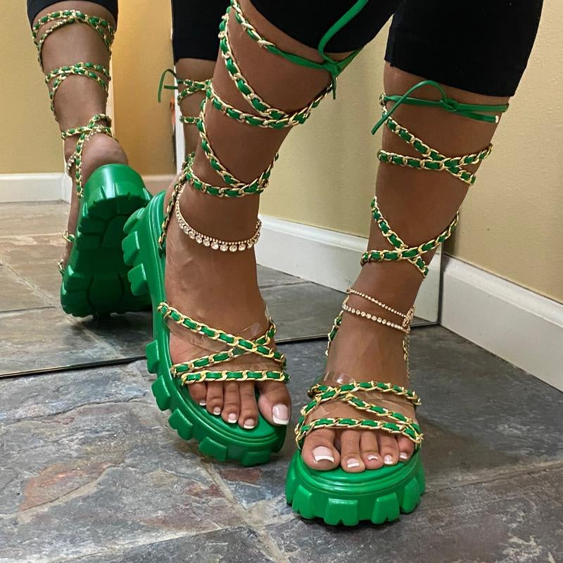Jessy Sandals Green