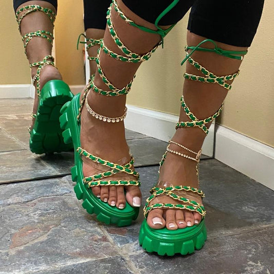 Jessy Sandals Green