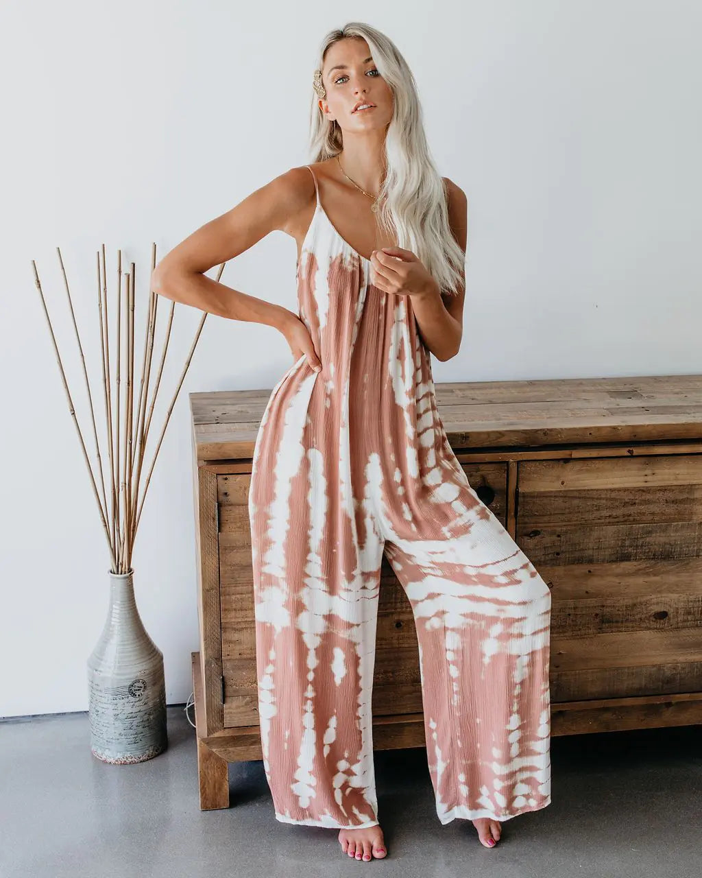 Summer Boho Tie-Dye Jumpsuit