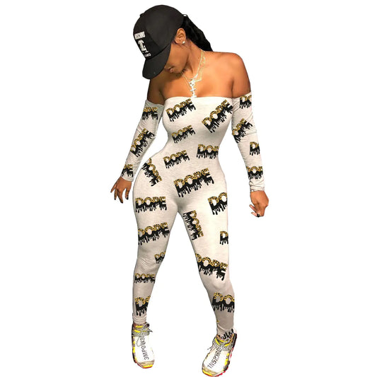 Strapless Printed One-Piece Trousers for Women