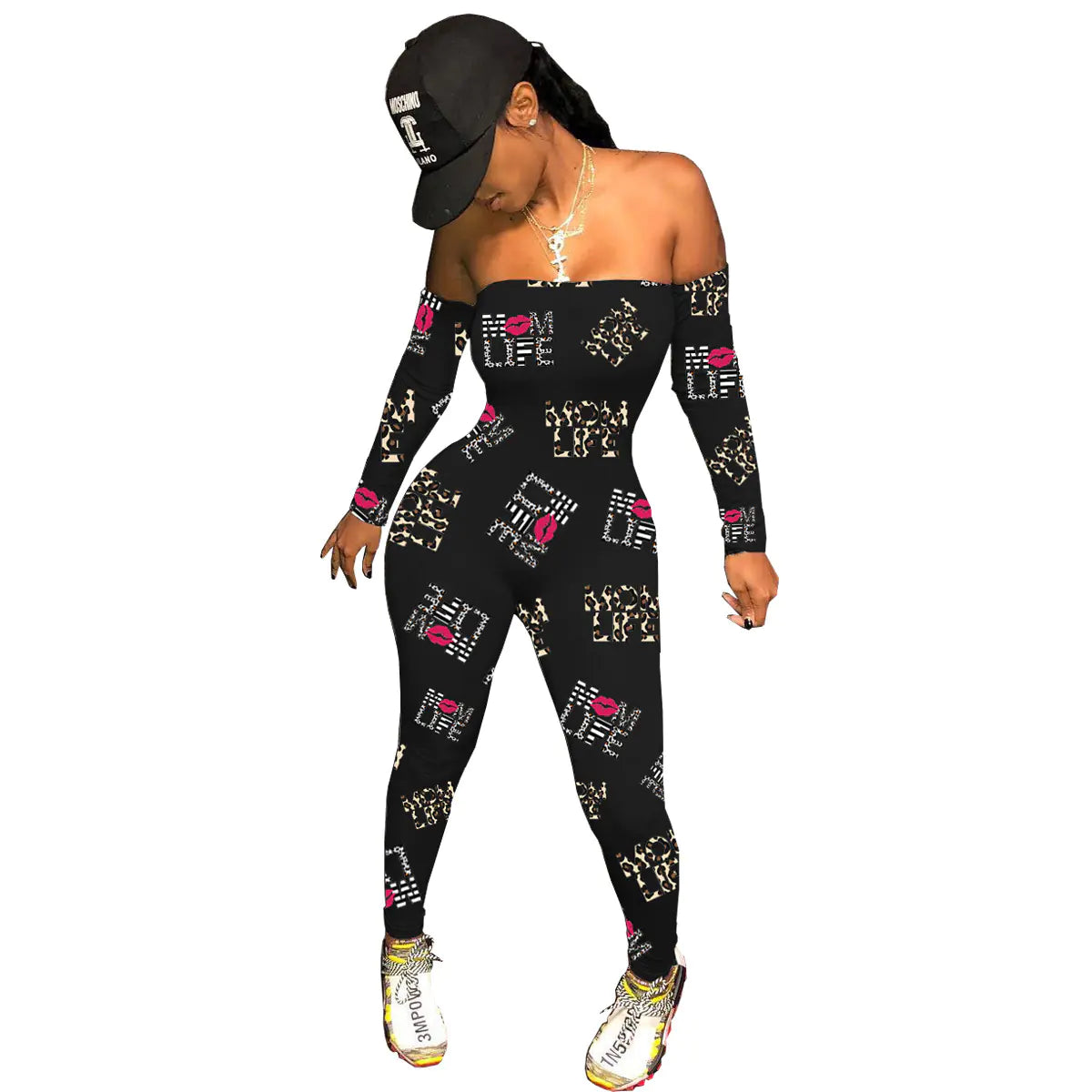 Strapless Printed One-Piece Trousers for Women