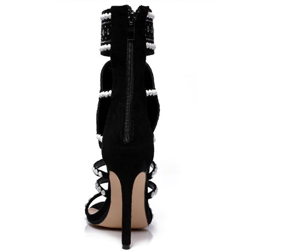 "Rome Rhinestone High Heels"