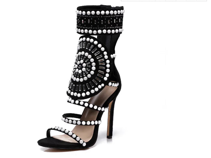 "Rome Rhinestone High Heels"